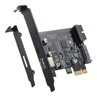 PCI-E 1X to USB 3.2 Gen1 USB3.2 Type-C Front Adapter Card 2 Ports (Type C+ Type A) Expansion Card Plastic Expansion Card