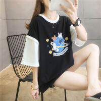 2022 summer short sleeve maternity T-shirt fashion printed plus size woman clothes long loose pregnancy top female tees