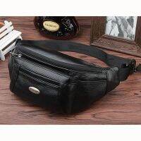 Genuine Leather Waist Fanny Pack Belt Bag For Men Travel Male Real Cowhide Cross Body LoopSling Chest Hip Bum Bags Purse