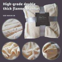 BEIYUN ผ้าห่ม High-grade double thick flannel blanket ขนาด 160x230 cm. - Ivory