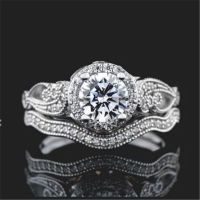 [COD] Wish Selling Jewelry Wholesale and Engagement Micro-inlaid Layer Couple Rings Dropshipping