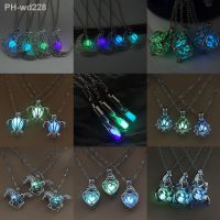 ❁✐✤ Luminous Glowing In The Dark Heart Moon Lotus Flower Pendant Necklace For Women Luminous necklaces Yoga Prayer Buddhism Jewelry