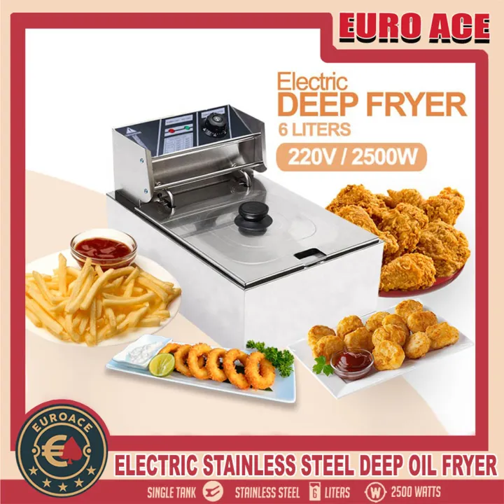 EURO ACE Deep Fryer Electric Stainless Steel Deep Oil Fryer Machine