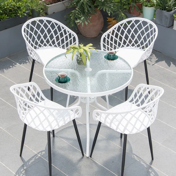 Outdoor table and chair courtyard outdoor white net red openair