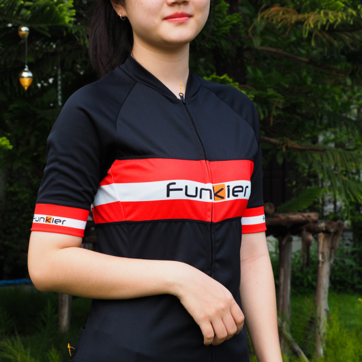 ผ่อน-0-เสื้อปั่นจักรยานผู้หญิง-funkier-stripe-collection