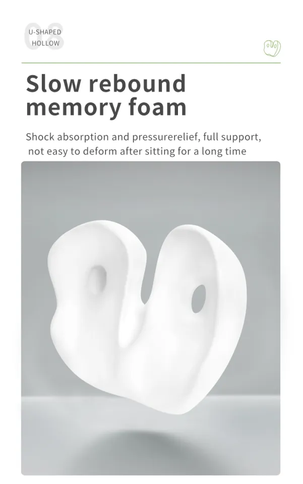 Memory Foam Sit Bone Relief Cushion for Butt, Lower Back, Hamstrings, Hips, Ischial Tuberosity