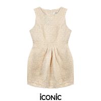 iCONiC BLINDY DRESS #9073 (มีตำหนิเล็กน้อย) ชุดเดรสสั้น ผ้าทอ ทวีต อก3ุ6" เอว30" สะโพก39" ยาว31" เดรสแฟชั่น เดรสออกงาน เดรสสั้น เดรสทำงาน เดรสงานแต่ง