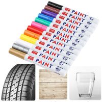 1/ 2Pcs Permanent Paint Pens White Markers 12 Color Oil Based Medium Tip Waterproof Marker Pen for Metal  Rock Wood  Fabric MugsHighlighters  Markers