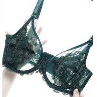 【jw】✑☞♤  transparent bras for women ultra thin lace bralette underwire push up plus big size top bh summer 34 36 38 40 cup