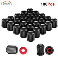 100Pcs Tire Valve Caps Plastic Valve Stem Caps with O Rubber Seal Universal Stem Covers for Car SUV Bike Bicycle Motorcycles