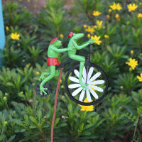 Vintage Bicycle Metal Wind Spinner Animal Frog Cat Bike Motorcycle Windmill Garden Landscape Flower Pot Yard Garden Ornaments