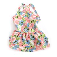 Pet Floral Suspender Dress Cute Flower Pattern Dress Dog Cat Summer Breathable Short Skirt Small Medium Dog Princess Dress Dresses