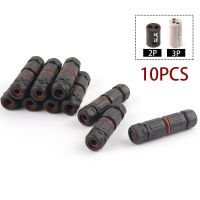 10Pcs IP68 2/3 Pin Waterproof Straight Connector Electrical Wire CableConnector Outdoor Plug Socket Terminal Block Junction Box Watering Systems Garde