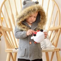 Baby Boys Girls Knit Cardigan Winter Warm Newborn Infant Sweaters Fashion Long Sleeve Hooded Coat Jacket Kids Clothing Outfits