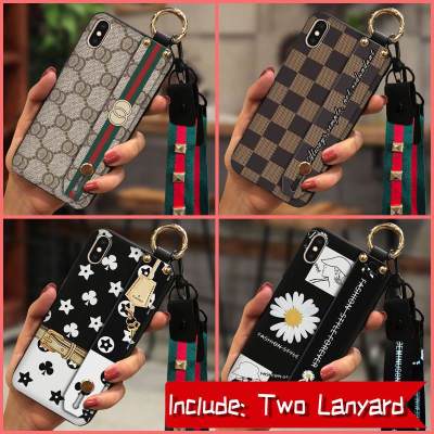 armor case Plaid texture Phone Case For iphone XS max protective Anti-dust Shockproof Phone Holder Small daisies Soft