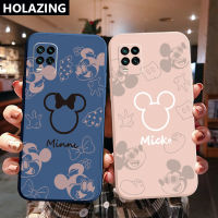 เคสโทรศัพท์สำหรับ Realme C21 C11 C12 C15 C17 8 Pro 7 7i 5 5i 5S 6i C25S แฟชั่นน่ารักการ์ตูนคู่สายสีดำเลนส์กล้องป้องกันกรอบขอบ