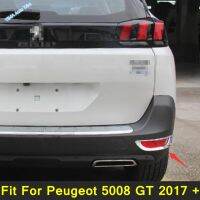 Car Styling Rear / Front Fog Lights Lamp Cover Trim 2 Pcs / Set For Peugeot 5008 GT 2017 - 2022 ABS Bright Chrome Exterior Parts