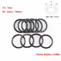 CS 7mm Black NBR O Ring Gasket ID 16mm-700mm NBR Automobile Nitrile Rubber O-Rings Spacer Oil Resistance Sealing Washer Gas Stove Parts Accessories