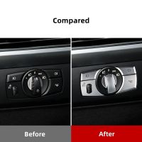 、‘】【’ For BMW X5 E70 2008-2013 X6 E71 2009-2014 Console Headlight Switch Lamp Button Cover Trim Sticker Car Interior Decals