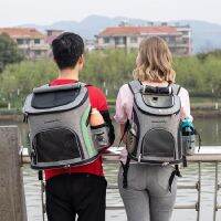 ﹍ Outdoor Luxury Portable Pet Backpack Support Dog Cat Knapsack Fitness Animal Fashion Carriers Pet Bag