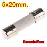 (10ตัว) F5AL250V , 5A 250V ,  5x20mm. Ceramic Fuse เซรามิคฟิวส์  แบบขาดเร็ว