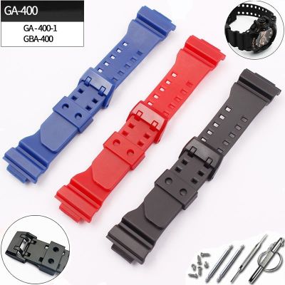 ﹊▩☍ อุปกรณ์เสริมนาฬิกาหัวเข็มขัด 16 มม. สำหรับ Casio เรซิ่น gshock GA400 GBA401 สายยางกีฬาสำหรับบุรุษและสตรี