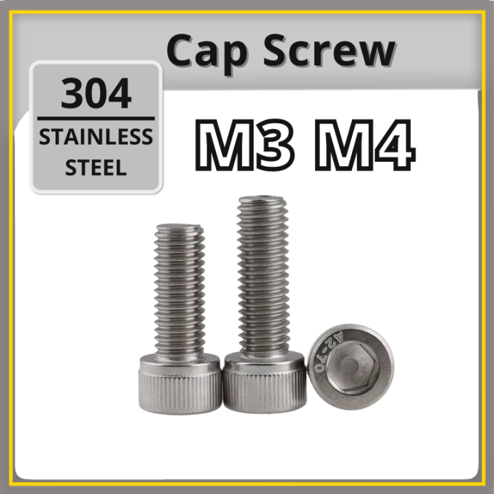 M3 M4 Hex Socket Cap Screw DIN912 SUS 304 Stainless Steel Grade A270