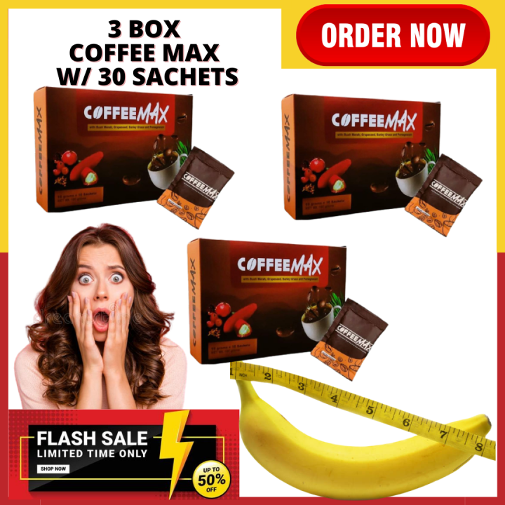 3 Box Coffee Max with 10 sachet pampalakas sa kalalakihan pampagana at