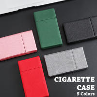 Coarse Ciggaretter Case 20 PCS Leather Shell Magnetic Suction Flip Thin Cegarrete Storage Boxes Waterproof Container Cross Pattern