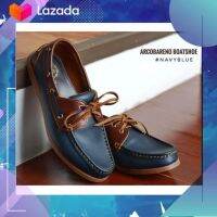 Arcobareno​ Boat​ Shoes​ DeepBlue​ + Caramel รองเท้า ผู้ชาย งานหนัง Italy แท้ HandMade สุดคลาสสิค