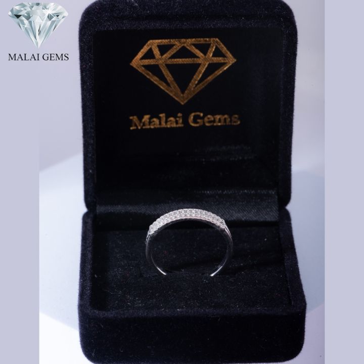 malai-gems-แหวนเพชร-แหวนเพชรแถว-สองแถว-งินแท้-925-เคลือบทองคำขาว-ประดับเพชรสวิส-cz-รุ่น-291-rk0048-แถมกล่อง-แหวนเงินแท้-แหวนเงิน-แหวน