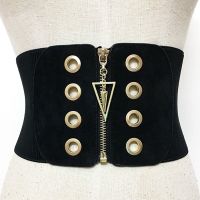 【CW】 Ultra Wide Corset Female Fashion Elastic Waist Stretch Belts Waistband