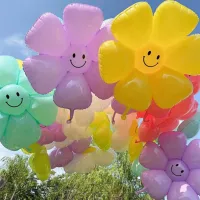 Macaron Multicolor Daisy Flower Helium Balloon SunFlower Balloons Toy INS Hot Photo Props Wedding Birthday Party Decorations