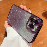 Ốp Lấp Lánh Khung Mạ Vuông Sang Trọng Cho iPhone 11 13 14 12 Pro Max Mini