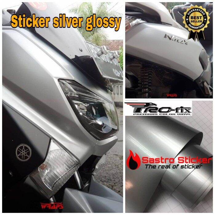Stiker skotlet motor warna silver merk profix motor 1roll murah full