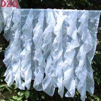 【YD】 127x40 Korean Short Curtains for White/Black/Green/Purple Ruffle Half Multi-layer  A246