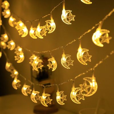 【CC】 1.5M 10LED Star Eid Mubarak String Ramadan Decorations for 2023 Kareem Muslim Al Adha