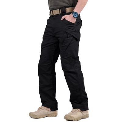IX9กางเกงยุทธวิธีทางทหารกันน้ำกางเกงCargoผู้ชายBreathable SWATกองทัพสีทึบกางเกงขายาวต่อสู้บุรุษทำงานJoggers 5XL