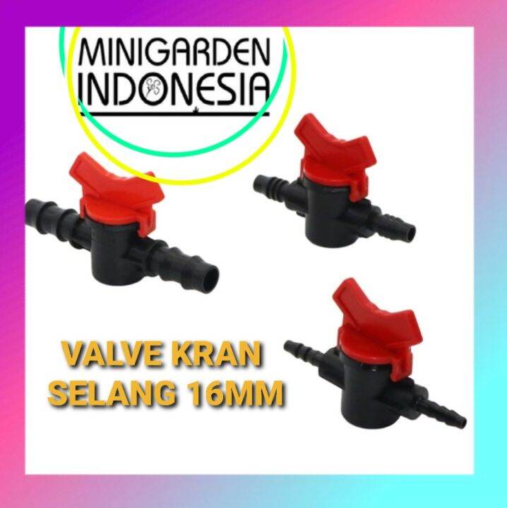 Valve Kran Selang 16mm Konektor Stop Kran Keran Connector Barb Valve Pe