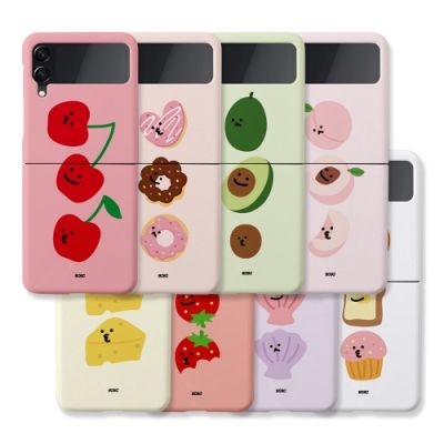【Z Flip 4 / 3 Korean Phone Case 】 Cute Dessert Samsung Galaxy Slim Case Polycarbonate Handmade From Korea jk