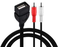 New Arrival 1.5 M/5 Ft USB A Female Socket To 2RCA Male Plug Audio Video Extension Cable Audio Adapter Audio Cable 0.2m 1.5m Cables