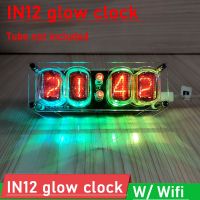 卐◊△ IN12 Glow Tube Clock with WiFi network tutorial ESP8266 4-bit Integrated IN-12 Glow time RGB LED Nixie Clock IN12B IN12A