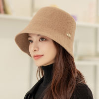 [hot]New Womens Hat for Autumn and Winter Solid Color Bucket Hat Woolen Warm Knitted Hat Fashion Bucket Hat for Teens Felt Hat