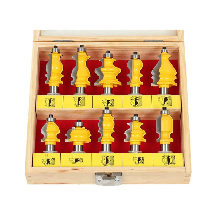 Yonico 5-Piece Template Router Bit Set - 1/4" Shank Carbide Bits For Pattern Routing & Duplication (14525q)