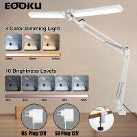 EOOKU Euus 12V 24W 3สีหรี่แสงได้โคมไฟตั้งโต๊ะ LED Eye-Caring โคมไฟตั้งโต๊ะหน้าจอแขวนสำหรับห้องนอนสำนักงานห้องนั่งเล่น *