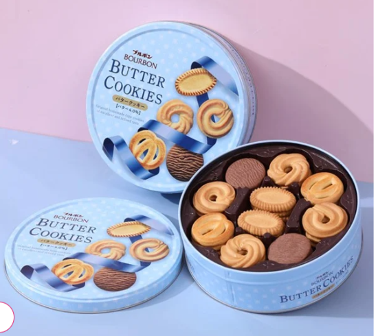 Hcmhộp bánh quy bơ bourbon butter cookies  60 chiếc hộp- 310gr- màu xanh - ảnh sản phẩm 4