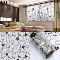 FOTD 45*100CM Frosted Privacy Floral Pattern Window Film Home Bedroom Bathroom Glass Window Film Stickers No Glue Self Adhesive Sticker