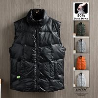 ☏☞♈ Down Vests Men 90 for Fly Warm Sleeveless Waistcoat Collar Homme Parkas Male