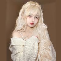 Starway wig female long hair cos platinum lolita big wave long curly hair natural round face full headgear toys