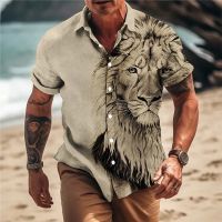 Unisex 2022 Summer Hawaiian Shirt Men 3d Animal Print Shirt Men And Women Tiger Pattern Short Sleeve Loose Breathable Top 5xl